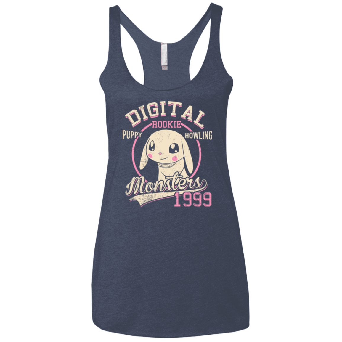 T-Shirts Vintage Navy / X-Small Puppy Howling Women's Triblend Racerback Tank