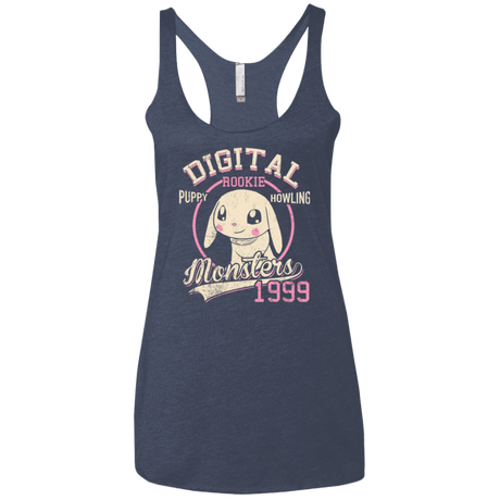 T-Shirts Vintage Navy / X-Small Puppy Howling Women's Triblend Racerback Tank
