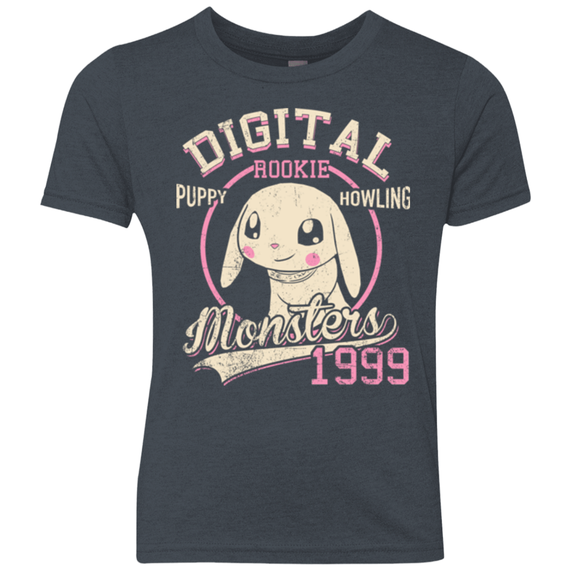 T-Shirts Vintage Navy / YXS Puppy Howling Youth Triblend T-Shirt