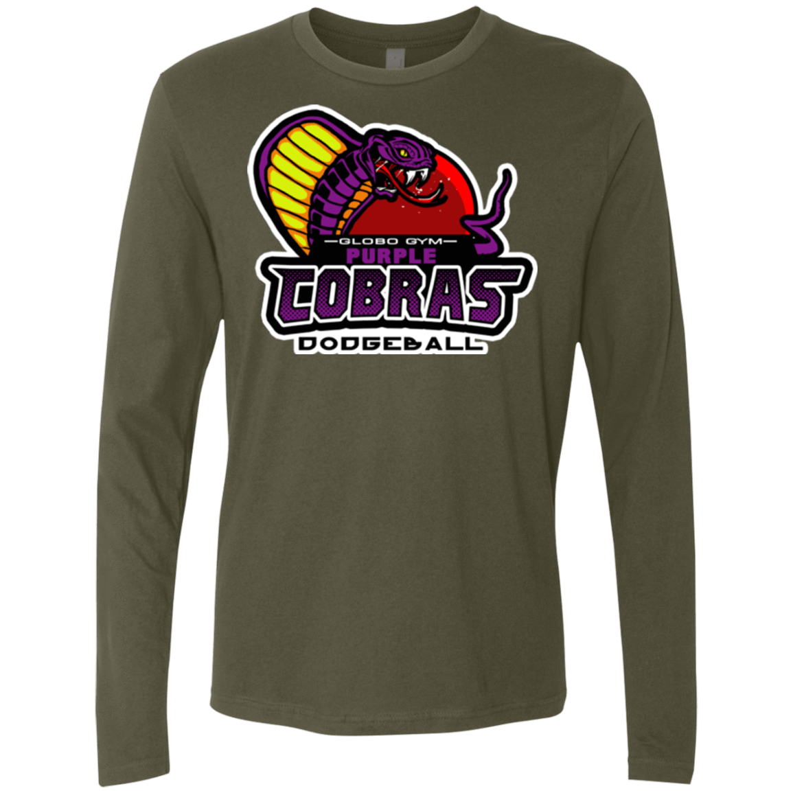 T-Shirts Military Green / Small Purple Cobras Men's Premium Long Sleeve
