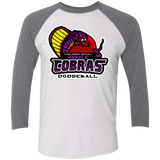 T-Shirts Heather White/Premium Heather / X-Small Purple Cobras Triblend 3/4 Sleeve