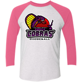 T-Shirts Heather White/Vintage Pink / X-Small Purple Cobras Triblend 3/4 Sleeve