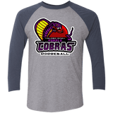 T-Shirts Premium Heather/Vintage Navy / X-Small Purple Cobras Triblend 3/4 Sleeve