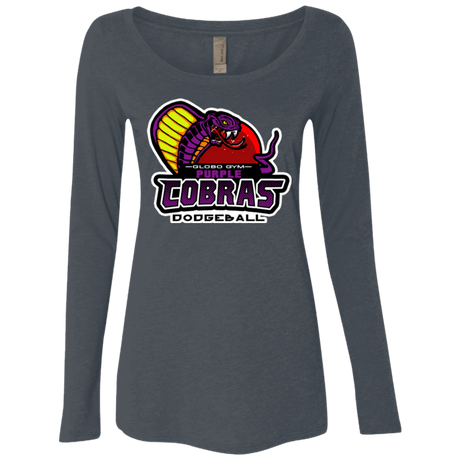 T-Shirts Vintage Navy / Small Purple Cobras Women's Triblend Long Sleeve Shirt