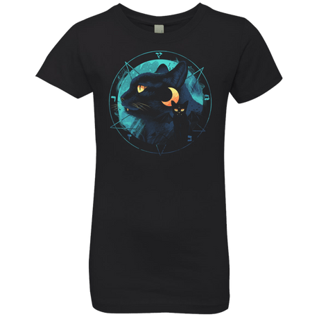T-Shirts Black / YXS Puss the Evil Cat Girls Premium T-Shirt