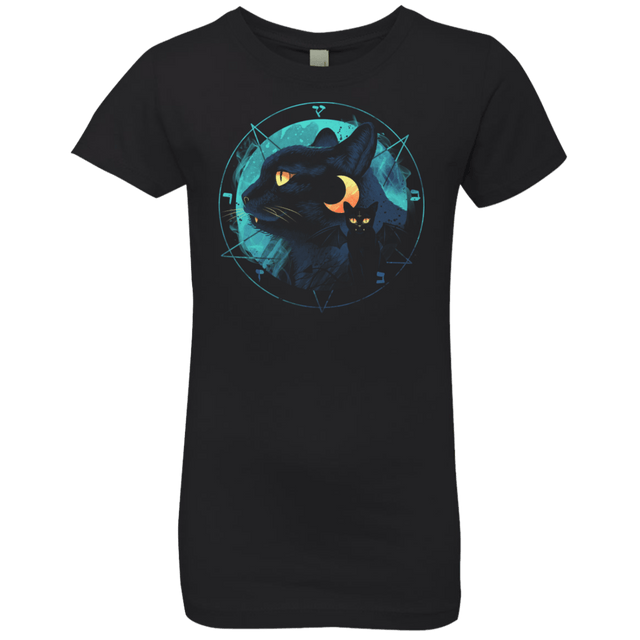 T-Shirts Black / YXS Puss the Evil Cat Girls Premium T-Shirt