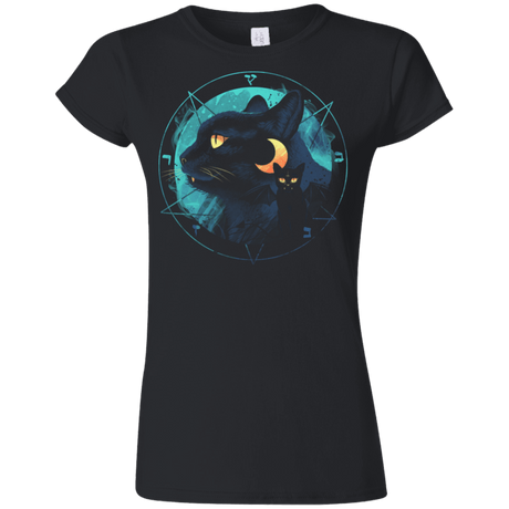 T-Shirts Black / S Puss the Evil Cat Junior Slimmer-Fit T-Shirt