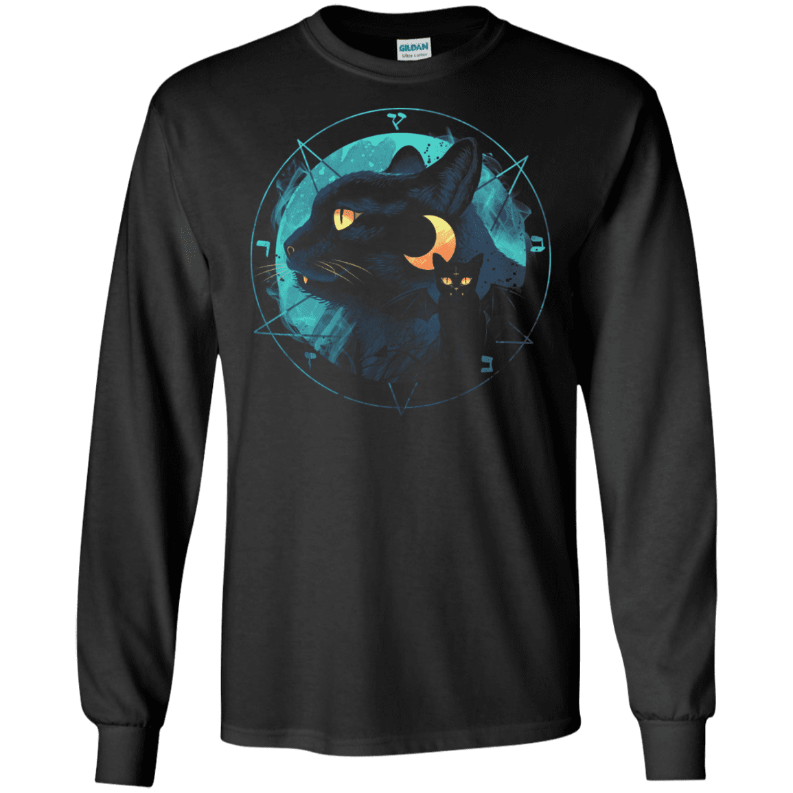 T-Shirts Black / S Puss the Evil Cat Men's Long Sleeve T-Shirt