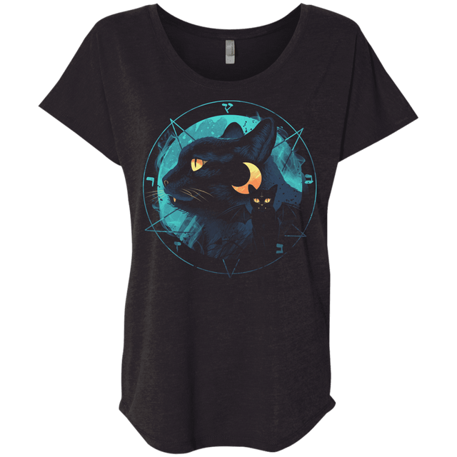 T-Shirts Vintage Black / X-Small Puss the Evil Cat Triblend Dolman Sleeve