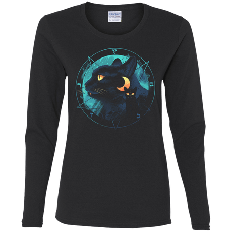 T-Shirts Black / S Puss the Evil Cat Women's Long Sleeve T-Shirt