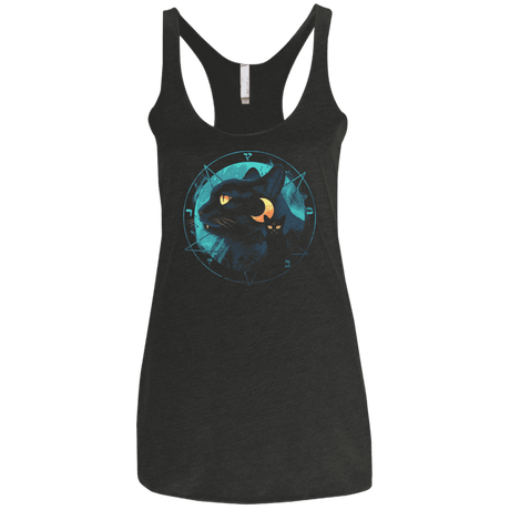 T-Shirts Vintage Black / X-Small Puss the Evil Cat Women's Triblend Racerback Tank