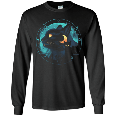 T-Shirts Black / YS Puss the Evil Cat Youth Long Sleeve T-Shirt