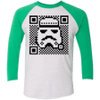 T-Shirts Heather White/Envy / X-Small QR trooper Men's Triblend 3/4 Sleeve