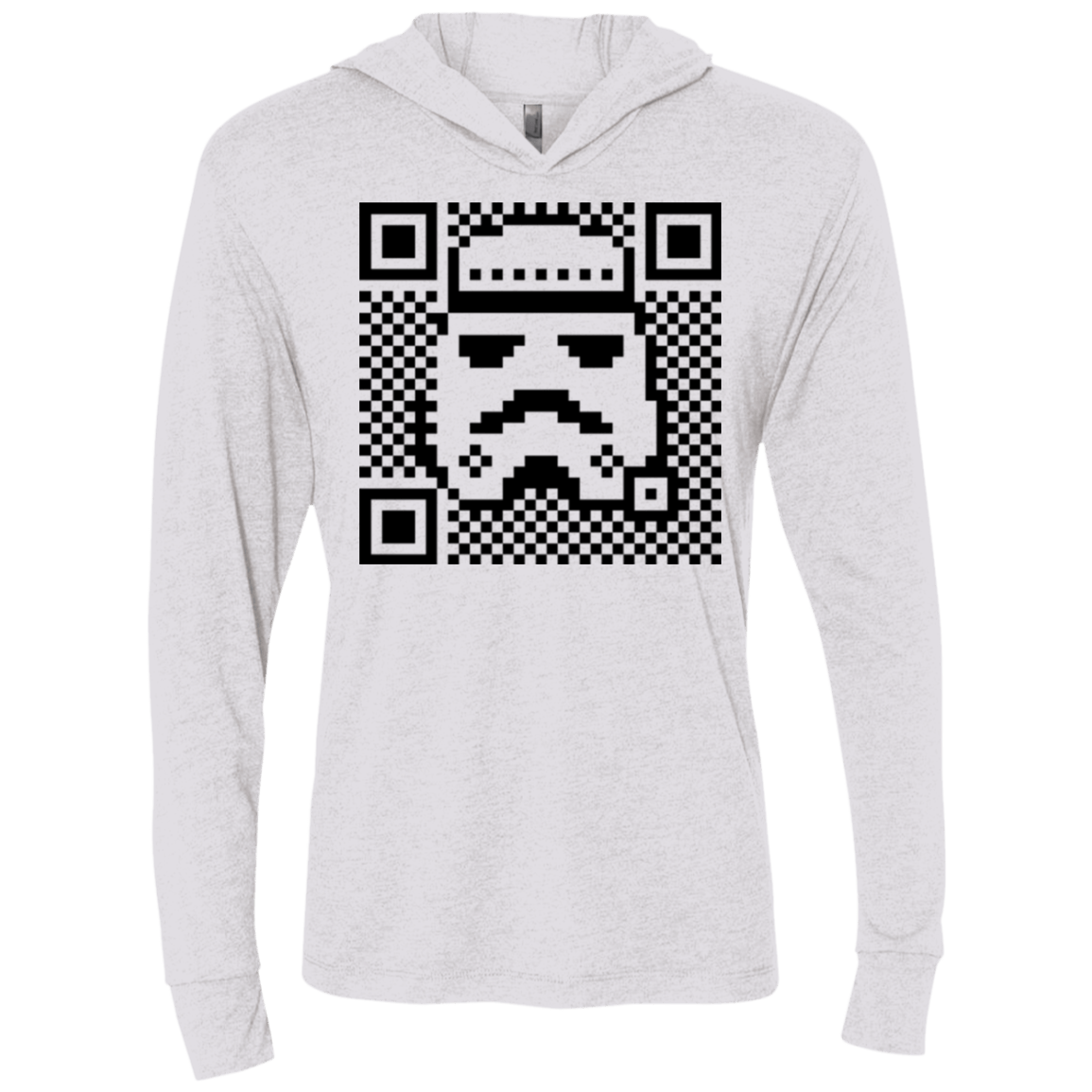 T-Shirts Heather White / X-Small QR trooper Triblend Long Sleeve Hoodie Tee