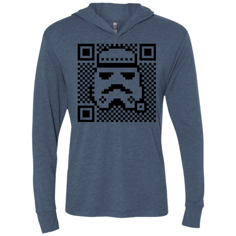 T-Shirts Indigo / X-Small QR trooper Triblend Long Sleeve Hoodie Tee