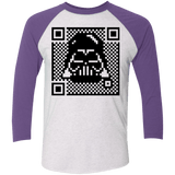 T-Shirts Heather White/Purple Rush / X-Small QR vader Men's Triblend 3/4 Sleeve