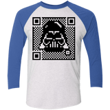 T-Shirts Heather White/Vintage Royal / X-Small QR vader Men's Triblend 3/4 Sleeve
