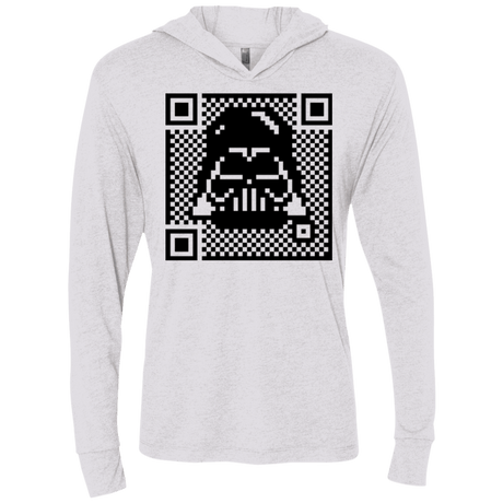 T-Shirts Heather White / X-Small QR vader Triblend Long Sleeve Hoodie Tee