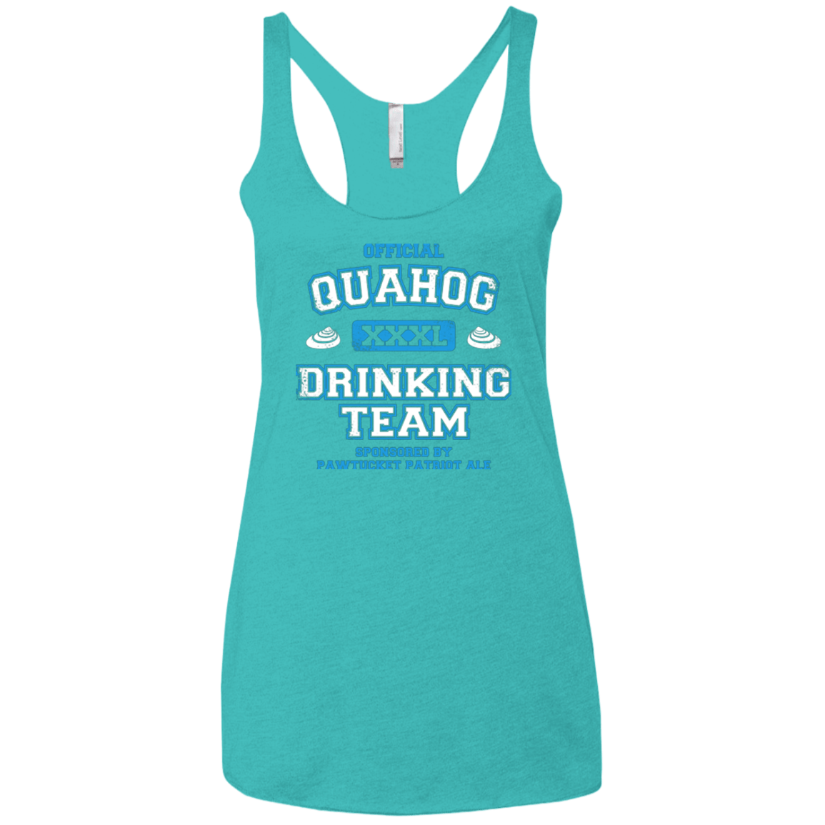 T-Shirts Tahiti Blue / X-Small Quahog Drinking Team Women's Triblend Racerback Tank