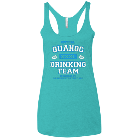 T-Shirts Tahiti Blue / X-Small Quahog Drinking Team Women's Triblend Racerback Tank