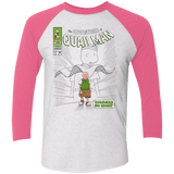 T-Shirts Heather White/Vintage Pink / X-Small Quailman No More Men's Triblend 3/4 Sleeve