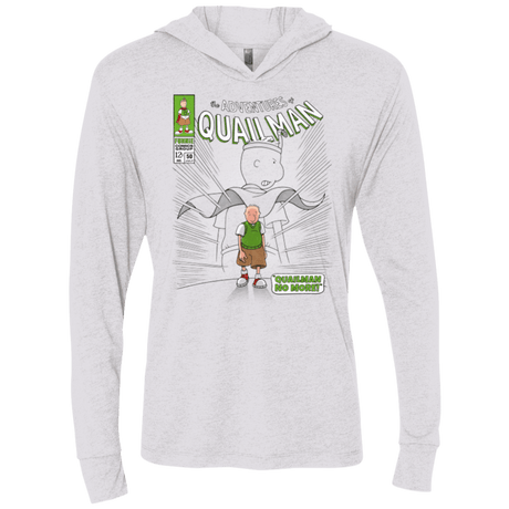 T-Shirts Heather White / X-Small Quailman No More Triblend Long Sleeve Hoodie Tee