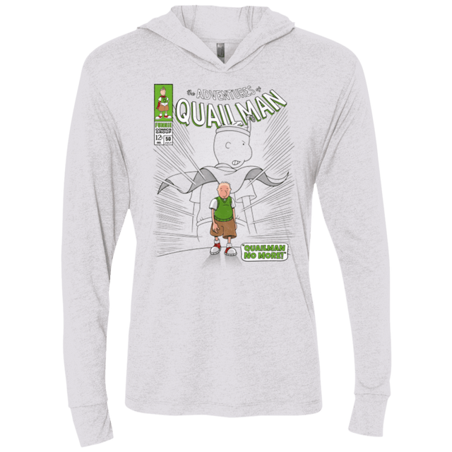 T-Shirts Heather White / X-Small Quailman No More Triblend Long Sleeve Hoodie Tee