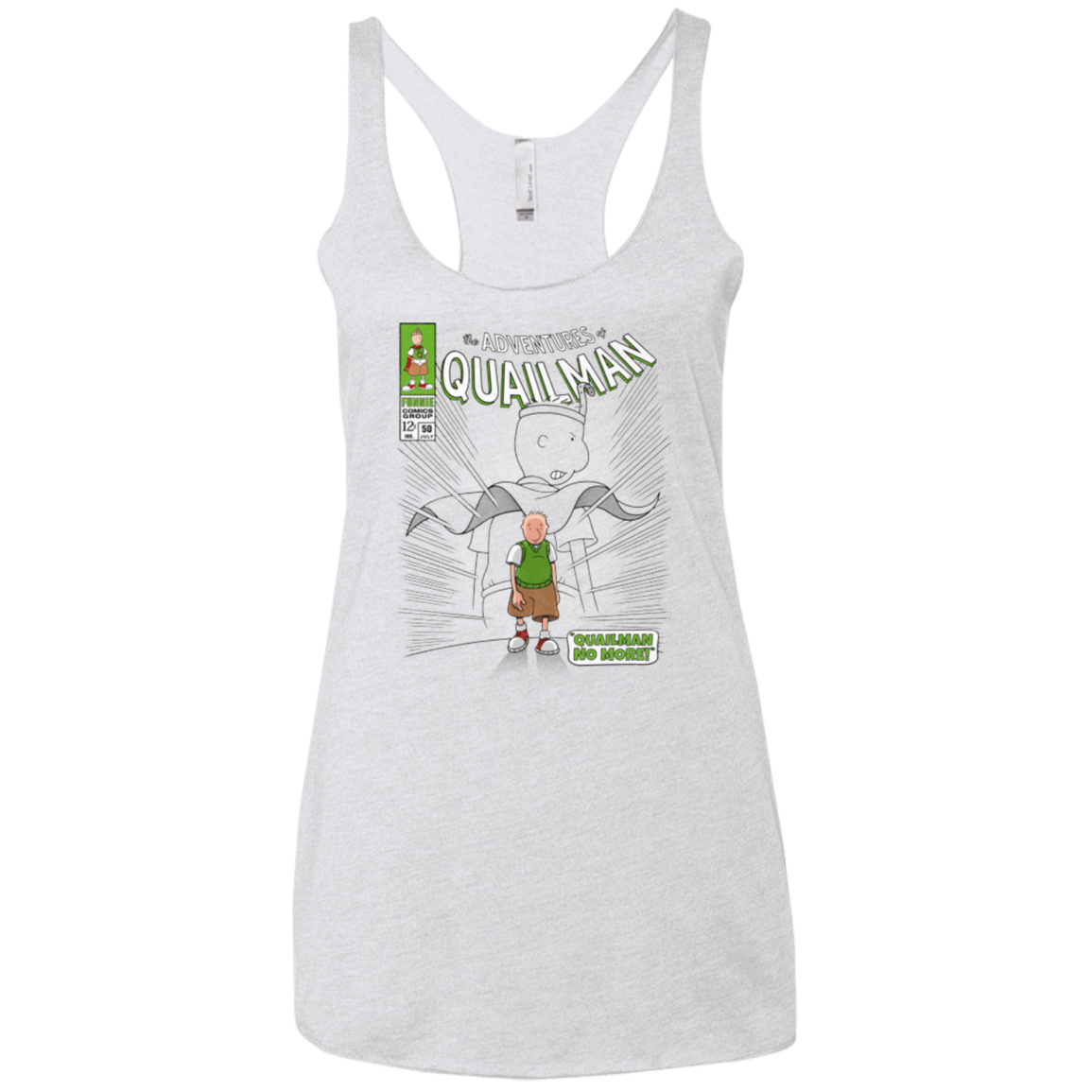 T-Shirts Heather White / X-Small Quailman No More Women's Triblend Racerback Tank