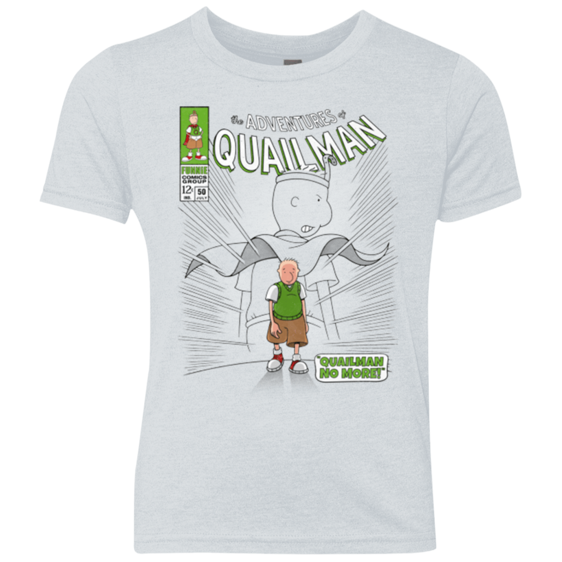 T-Shirts Heather White / YXS Quailman No More Youth Triblend T-Shirt