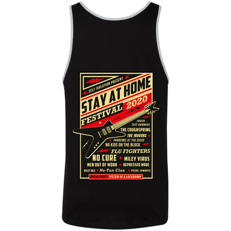 T-Shirts Black/Athletic Heather / S Quarantine Social Distancing Stay Home Festival 2020 Men's Tank Top - Print On Back