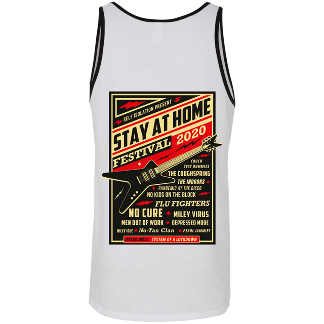 T-Shirts White/Black / S Quarantine Social Distancing Stay Home Festival 2020 Men's Tank Top - Print On Back