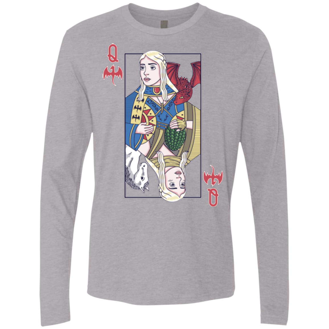 T-Shirts Heather Grey / Small Queen of Dragons Men's Premium Long Sleeve