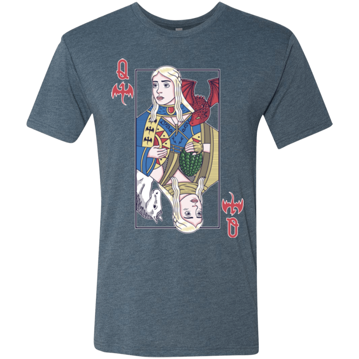T-Shirts Indigo / Small Queen of Dragons Men's Triblend T-Shirt