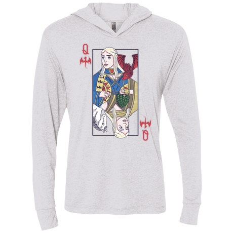 T-Shirts Heather White / X-Small Queen of Dragons Triblend Long Sleeve Hoodie Tee