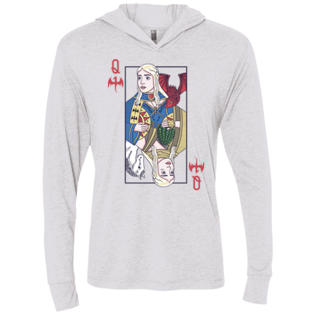 T-Shirts Heather White / X-Small Queen of Dragons Triblend Long Sleeve Hoodie Tee