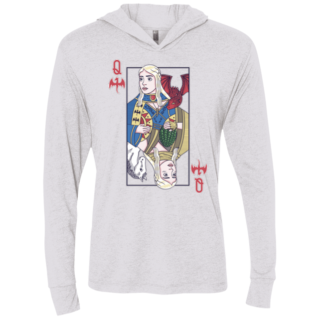 T-Shirts Heather White / X-Small Queen of Dragons Triblend Long Sleeve Hoodie Tee