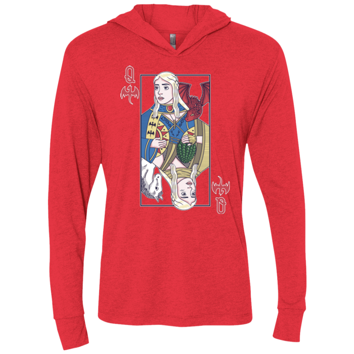 T-Shirts Vintage Red / X-Small Queen of Dragons Triblend Long Sleeve Hoodie Tee