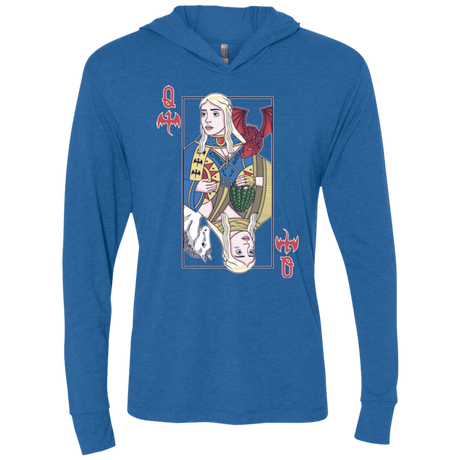 T-Shirts Vintage Royal / X-Small Queen of Dragons Triblend Long Sleeve Hoodie Tee