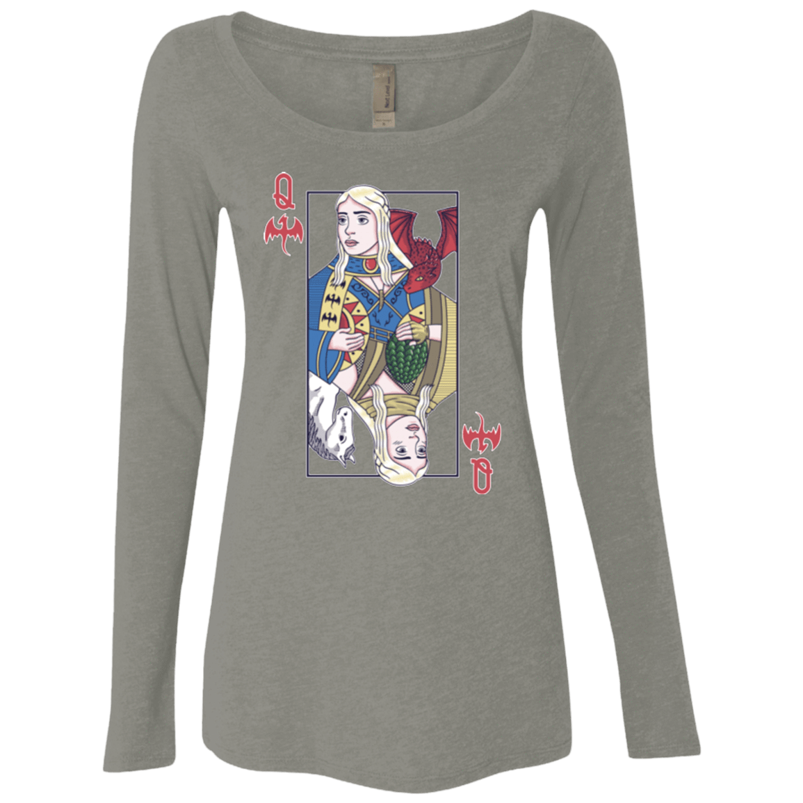 T-Shirts Venetian Grey / Small Queen of Dragons Women's Triblend Long Sleeve Shirt