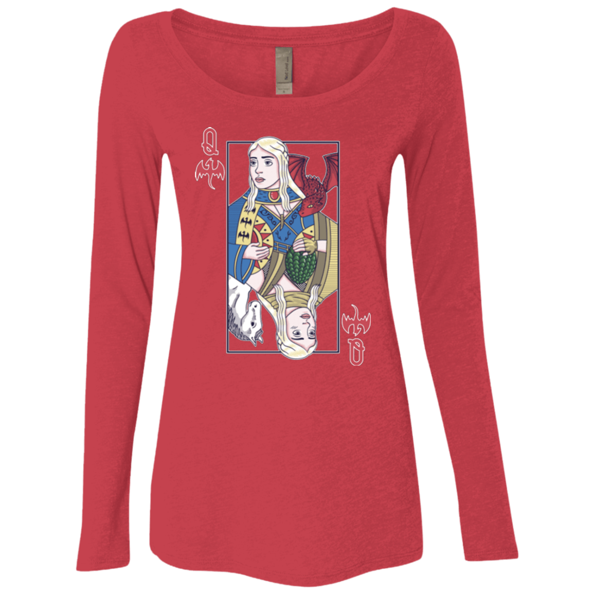 T-Shirts Vintage Red / Small Queen of Dragons Women's Triblend Long Sleeve Shirt