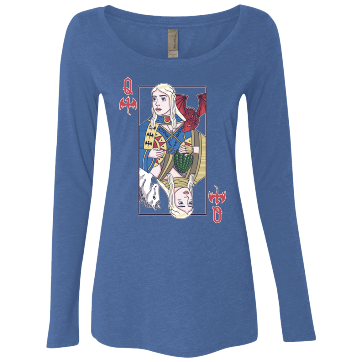 T-Shirts Vintage Royal / Small Queen of Dragons Women's Triblend Long Sleeve Shirt