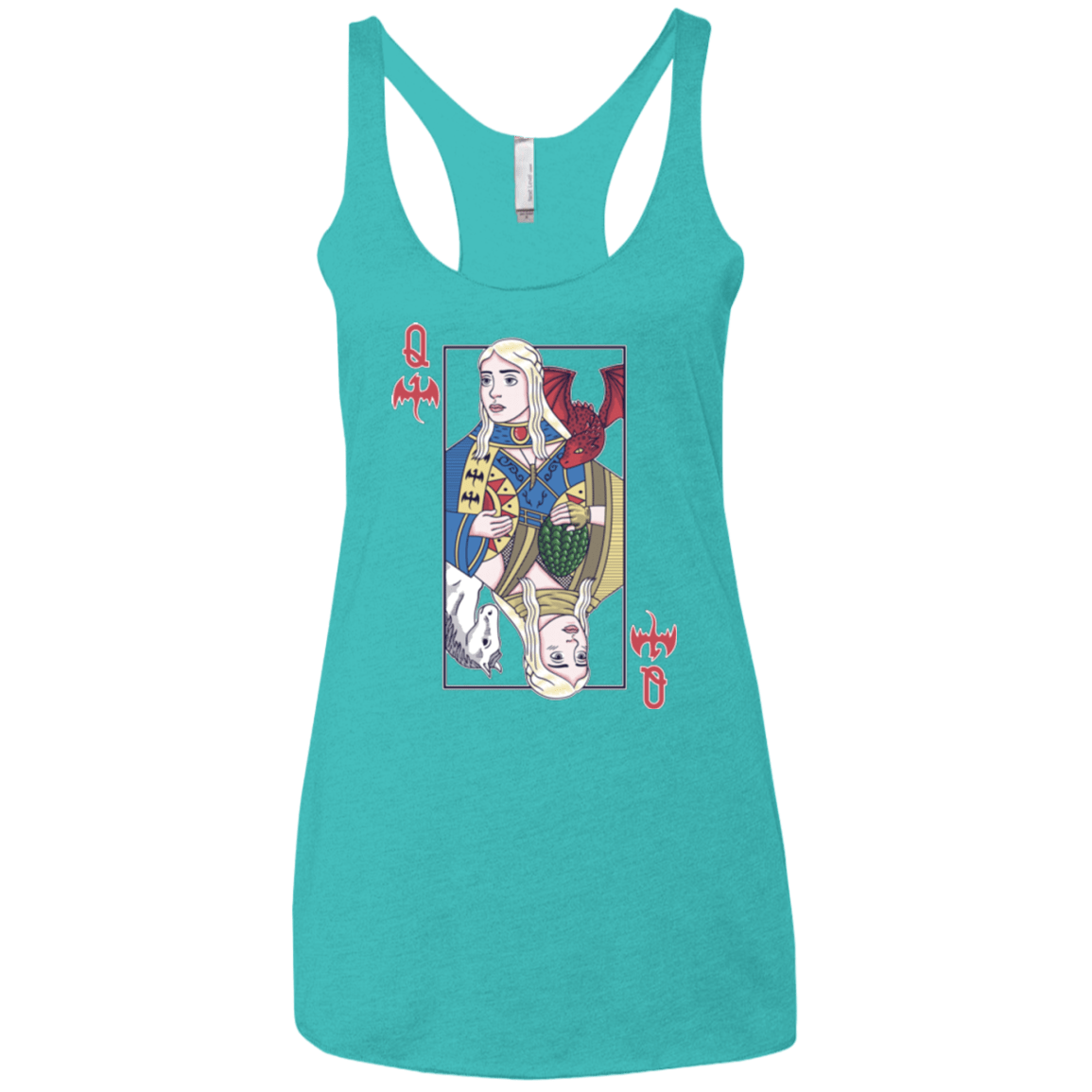 T-Shirts Tahiti Blue / X-Small Queen of Dragons Women's Triblend Racerback Tank