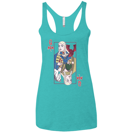 T-Shirts Tahiti Blue / X-Small Queen of Dragons Women's Triblend Racerback Tank