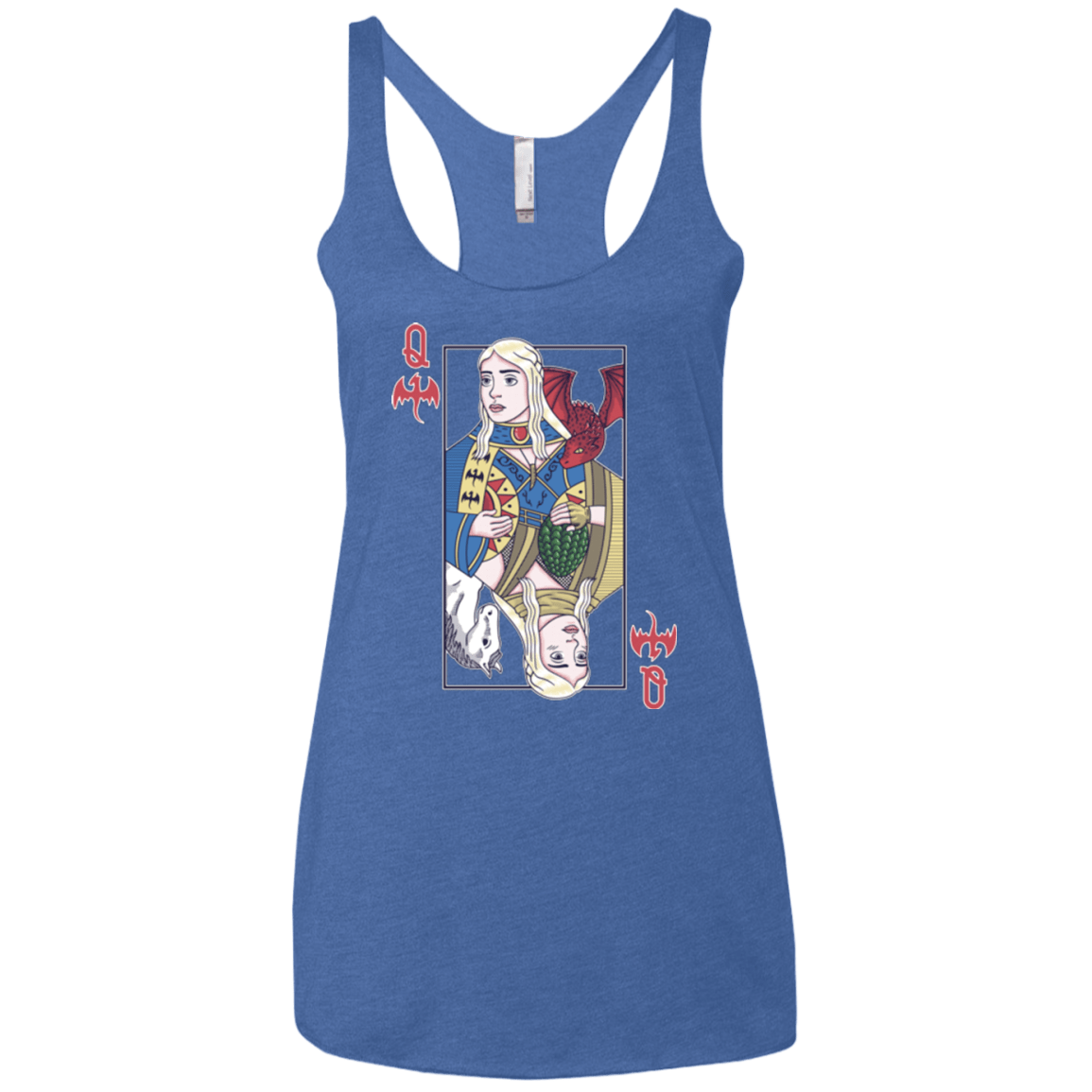 T-Shirts Vintage Royal / X-Small Queen of Dragons Women's Triblend Racerback Tank
