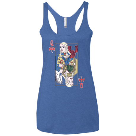 T-Shirts Vintage Royal / X-Small Queen of Dragons Women's Triblend Racerback Tank