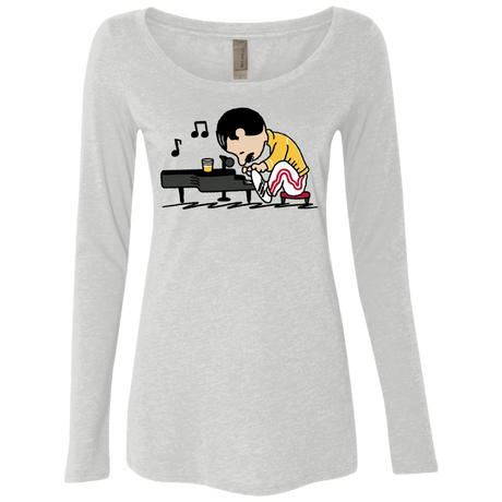 T-Shirts Heather White / S Queenuts Women's Triblend Long Sleeve Shirt