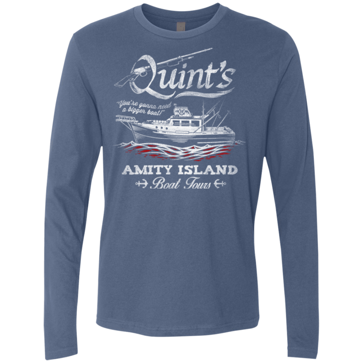 T-Shirts Indigo / Small Quints Boat Tours Men's Premium Long Sleeve