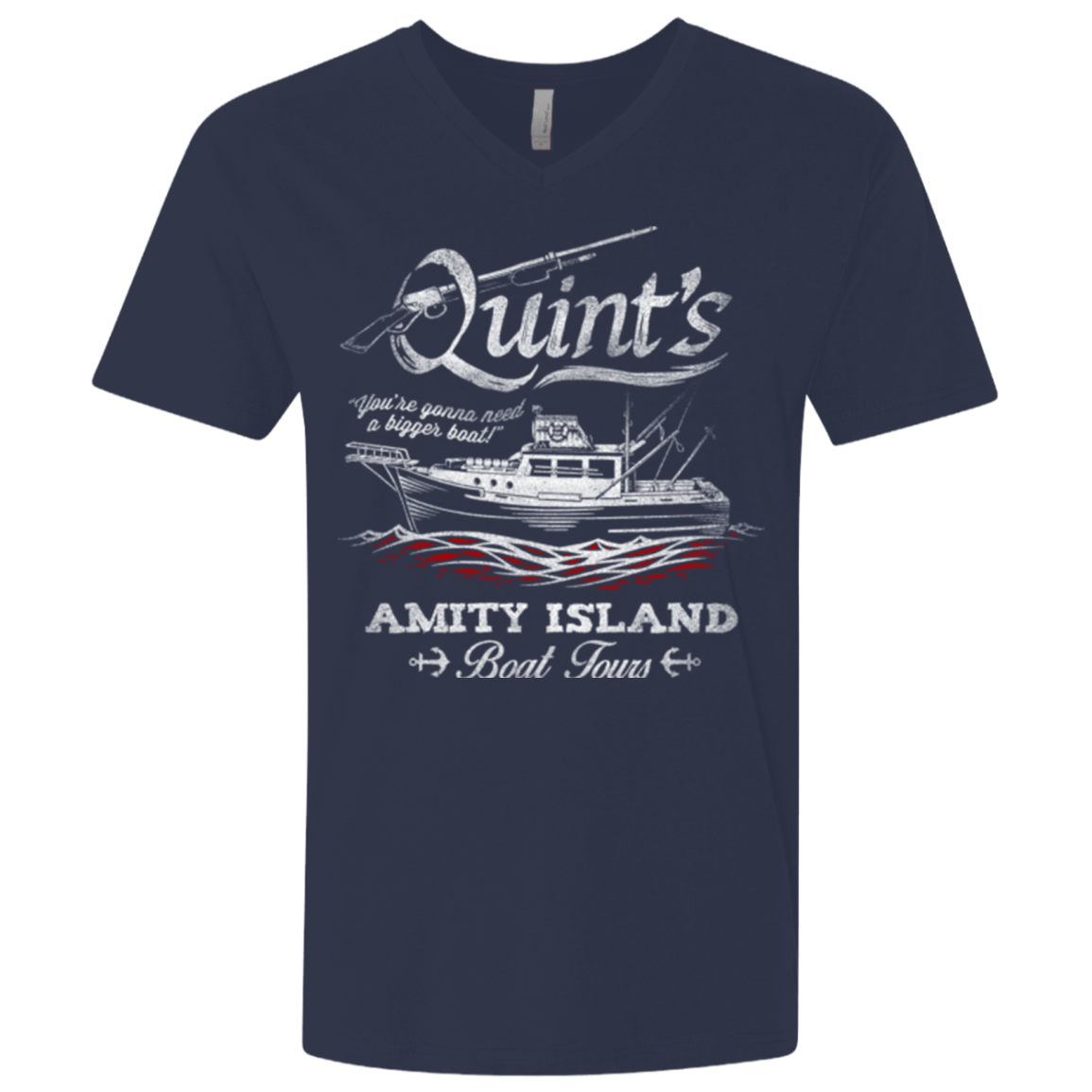 T-Shirts Midnight Navy / X-Small Quints Boat Tours Men's Premium V-Neck