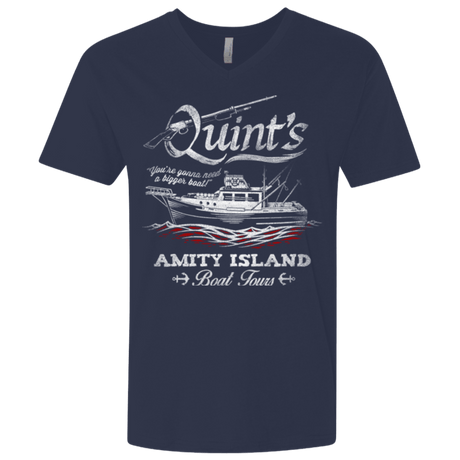 T-Shirts Midnight Navy / X-Small Quints Boat Tours Men's Premium V-Neck