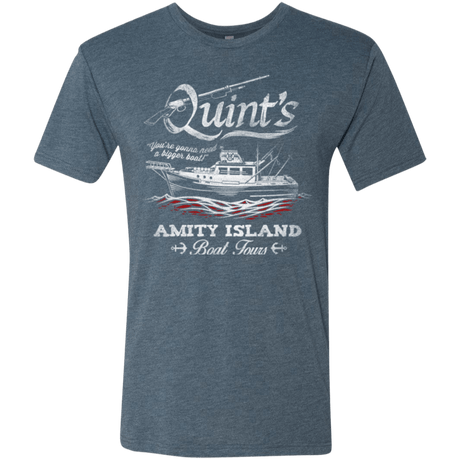 T-Shirts Indigo / Small Quints Boat Tours Men's Triblend T-Shirt